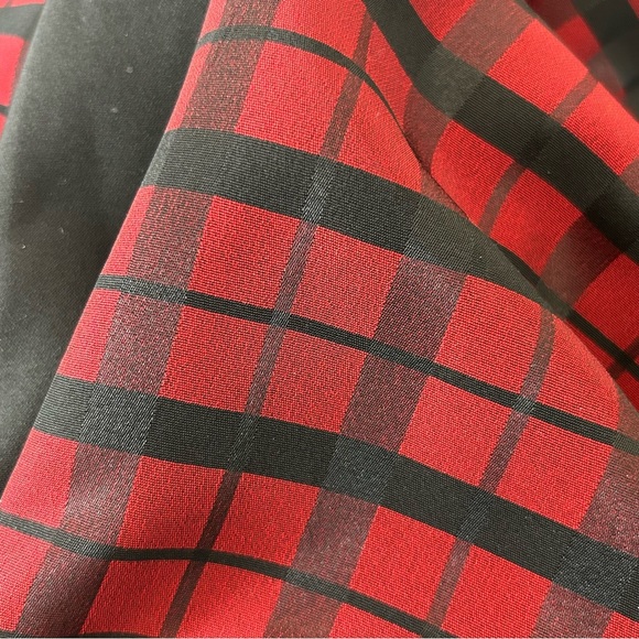 Vintage 50s Bespoke Red & Black Checked Taffeta Full Skirt Party Dress. - Picture 14 of 16